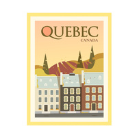 Plakat Miasta Quebec 24X30 cm + ramka żółta