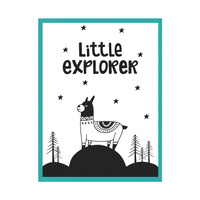 Plakat Dziecięce Little explorer 24X30 cm + ramka turkusowe morze