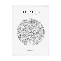 Plakat Mapa miasta Berlin koło 50X70 cm + ramka biała
