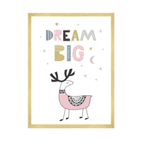 Plakat Dziecięce Dream big 50X70 cm + ramka złota