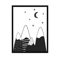 Plakat Dziecięce Góry księzyc 40X50 cm + ramka czarna