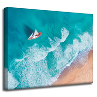 Obraz na płótnie Żaglówka Fale Piasek Brzeg 50x40 cm