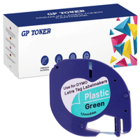 Taśma do Dymo LetraTag 59425 12mm x 4m Zielona Plastik - zamiennik GP-DY59425