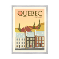 Plakat Miasta Quebec 24X30 cm + ramka srebrna