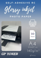 Samoprzylepny papier fotograficzny A4 błyszczący RC PAP-CSF001