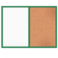 Tablica DUO korkowo-magnetyczna rama drewniana lakierowana 60x40 TKM6040DG GREEN