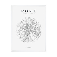 Plakat Mapa miasta Rzym koło 21X29,7 cm + ramka biała