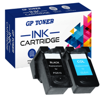 2 Tusze Zamiennik do Canon 510 511 510XL 511XL MP240 MP250 MP260 MP270 MP280 MP480 iP2700 MX350 MX420 Canon PG-510 CL-511  - GP-C510XL+C511XL