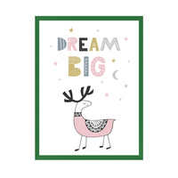 Plakat Dziecięce Dream big 40X50 cm + ramka zielona