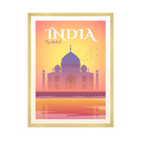 Plakat Państwa Indie 40X50 cm + ramka złota