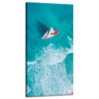Obraz na płótnie Żaglówka Fale Piasek Brzeg 40x80 cm