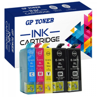 5x Tusz Zamiennik do Epson T3471 T3472 T3473 T3474 Epson WorkForce Pro WF-3700 Series Pro WF-3720 DWF Pro WF-3720  Pro WF-3725 DWF GP-E3476CMYKK ZESTAW