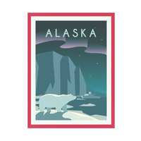 Plakat Miasta Alaska 40X50 cm + ramka amarant