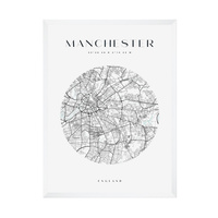 Plakat Mapa miasta Manchester koło 30X40 cm + ramka biała