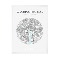 Plakat Mapa miasta Waszyngton koło 40X50 cm + ramka biała