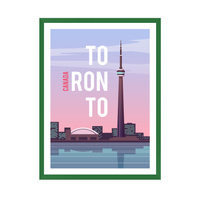 Plakat Miasta Toronto 24X30 cm + ramka zielona