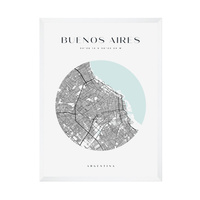 Plakat Mapa miasta Buenos Aires koło 30X40 cm + ramka biała