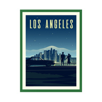 Plakat Miasta Los Angeles 30X40 cm + ramka zielona