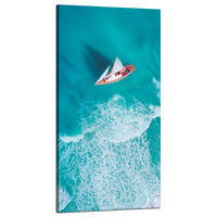 Obraz na płótnie Żaglówka Fale Piasek Brzeg 60x120 cm