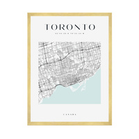 Plakat Mapa miasta Toronto kwadrat 40X50 cm + ramka złota