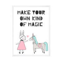 Plakat Dziecięcy Make your own kind of magic 30X40 cm + ramka biała