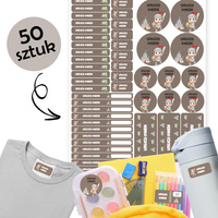 Personalizowane Naklejki Imienne Wodoodporne do przedszkola i szkoły 50 sztuk Mix34 Rycerzyk