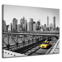 Obraz na płótnie Architektura New York Taxi 100X80 cm