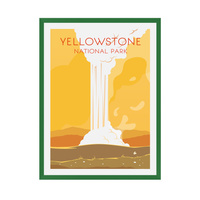 Plakat Miasta Yellowstone 24X30 cm + ramka zielona