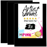 3x Podobrazie malarskie 30X40 cm Czarne Płótno Idealne do malowania