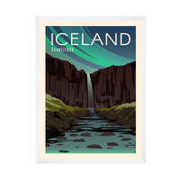 Plakat Państwa Islandia 24X30 cm + ramka biała