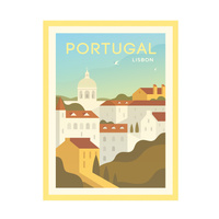 Plakat Państwa Portugalia 40X50 cm + ramka żółta