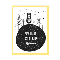 Plakat Dziecięce Wild child 30X40 cm + ramka żółta