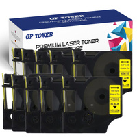 10x Taśma do DYMO D1 7m 6mm żółto czarna GP-DY43618 X10