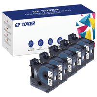 5x Taśma do Dymo D1 45013 12mm x 7m Biała Czarny nadruk - zamiennik GP-D45013 x5