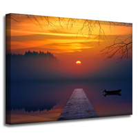 Obraz na płótnie Natura Zachód słońca nad jeziorem 40x30 cm