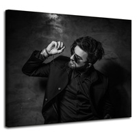 Obraz na płótnie Czarno-białe Mężczyzna 100x80 cm