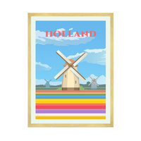 Plakat Państwa Holandia 40X50 cm + ramka złota