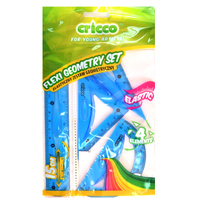 ZESTAW GEOMETRYCZNY LINJIKA 16cm EKIERKI KĄTOMIERZ