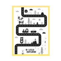 Plakat Dziecięce Little explorer_3 30X40 cm + ramka żółta