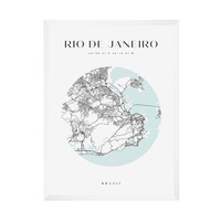 Plakat Mapa miasta Rio De Janeiro koło 30X40 cm + ramka biała