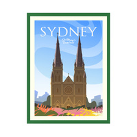 Plakat Miasta Sydney 40X50 cm + ramka zielona