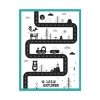 Plakat Dziecięce Little explorer_3 21X29,7 cm + ramka turkusowe morze