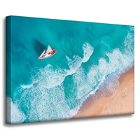 Obraz na płótnie Żaglówka Fale Piasek Brzeg 70x50 cm