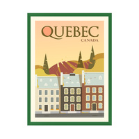 Plakat Miasta Quebec 24X30 cm + ramka zielona