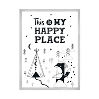 Plakat Dziecięce This is my happy place 40X50 cm + ramka srebrna