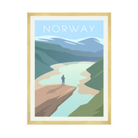 Plakat Państwa Norwegia 40X50 cm + ramka złota