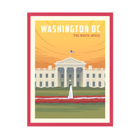 Plakat Miasta Waszyngton 30X40 cm + ramka amarant