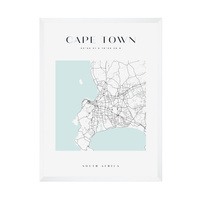 Plakat Mapa miasta Cape Town kwadrat 50X70 cm + ramka biała