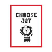 Plakat Dziecięce Choose joy 30X40 cm + ramka czerwona