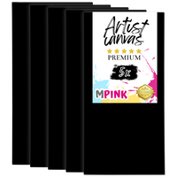 5x Podobrazie malarskie 40X80 cm Czarne Płótno Idealne do malowania